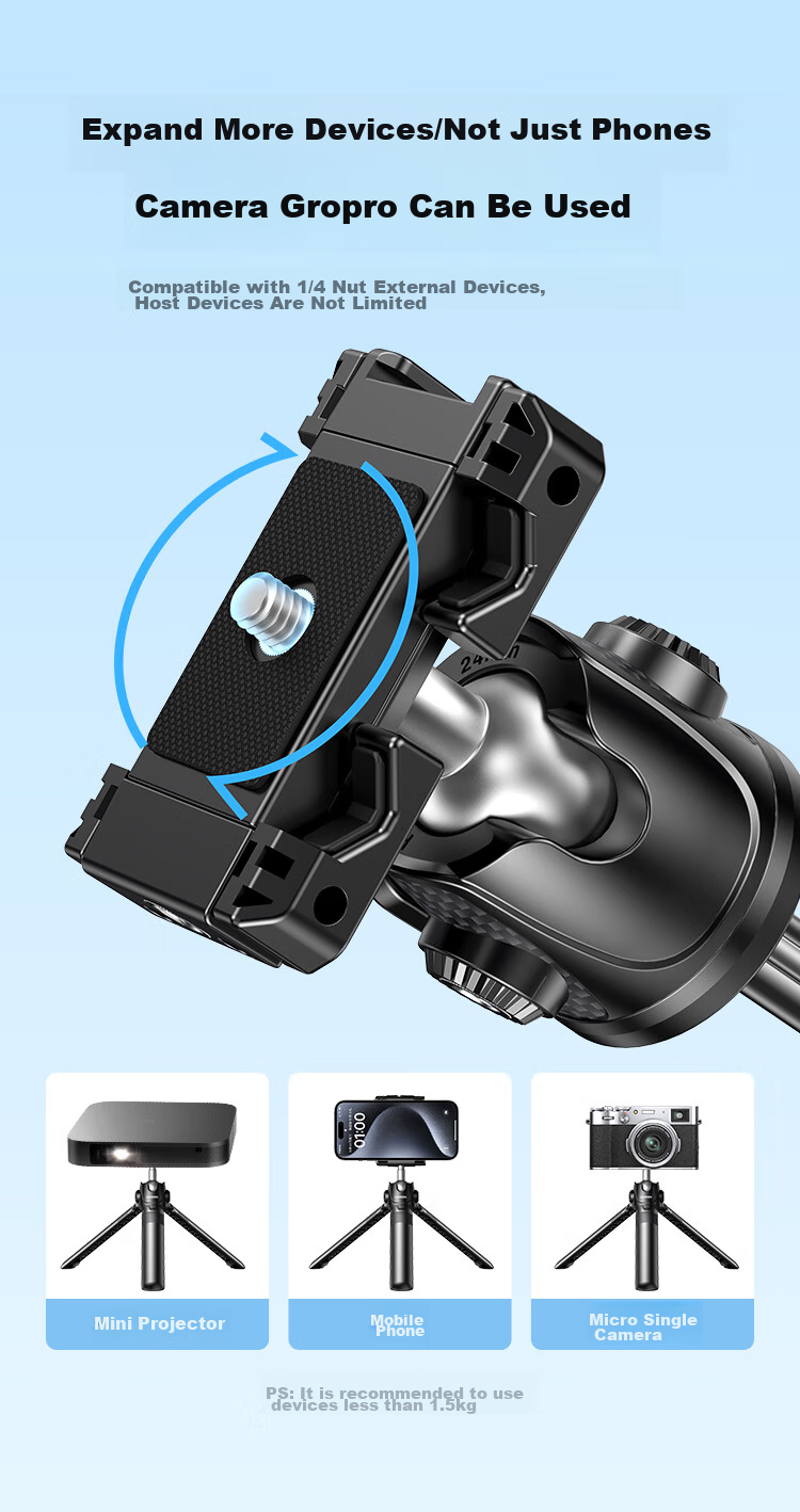 UGREEN Phone Stand Selfie Stick Tripod Desktop Gimbal Live Streaming Vlog Extension Pole Handheld Suitable for DJI Pocket 3/4/4 Pro, Ying Shi Luna, Mirrorless Camera Action Camera 5