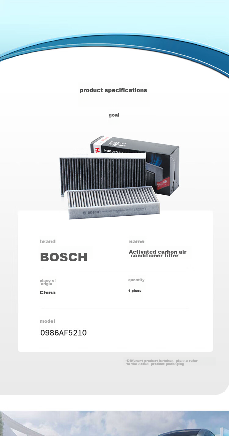 BOSCH Activated Carbon Air Conditioning Filter Element Cleaner 5210 for BMW 1 Series 120i/125i/118i/i3/X1/X2/MINI 9