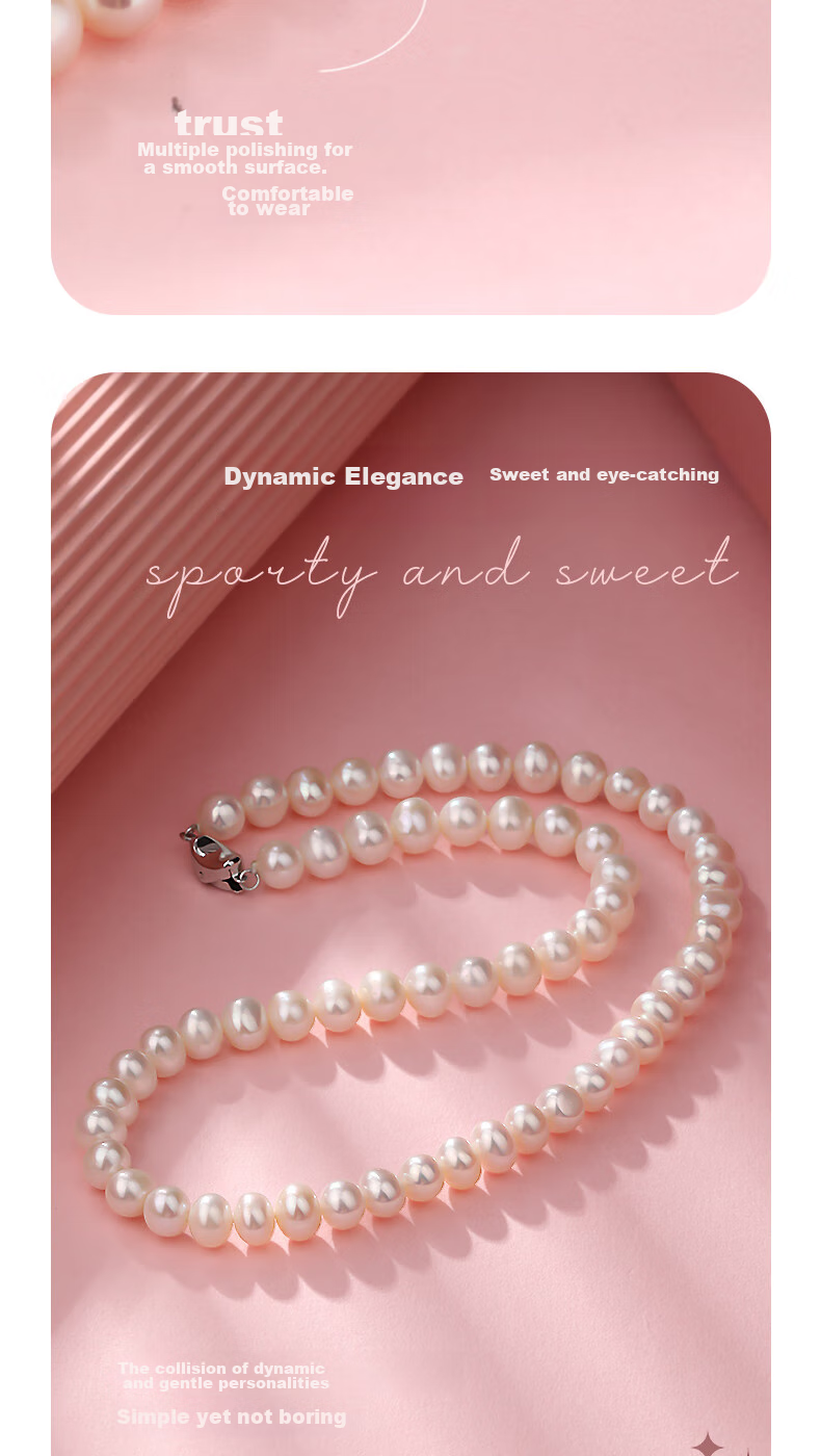MANHE S925 Silver Freshwater Pearl Necklace for Women, 2026 New Light Luxury High-End Birthday Gift for Mom Or Girlfriend 5