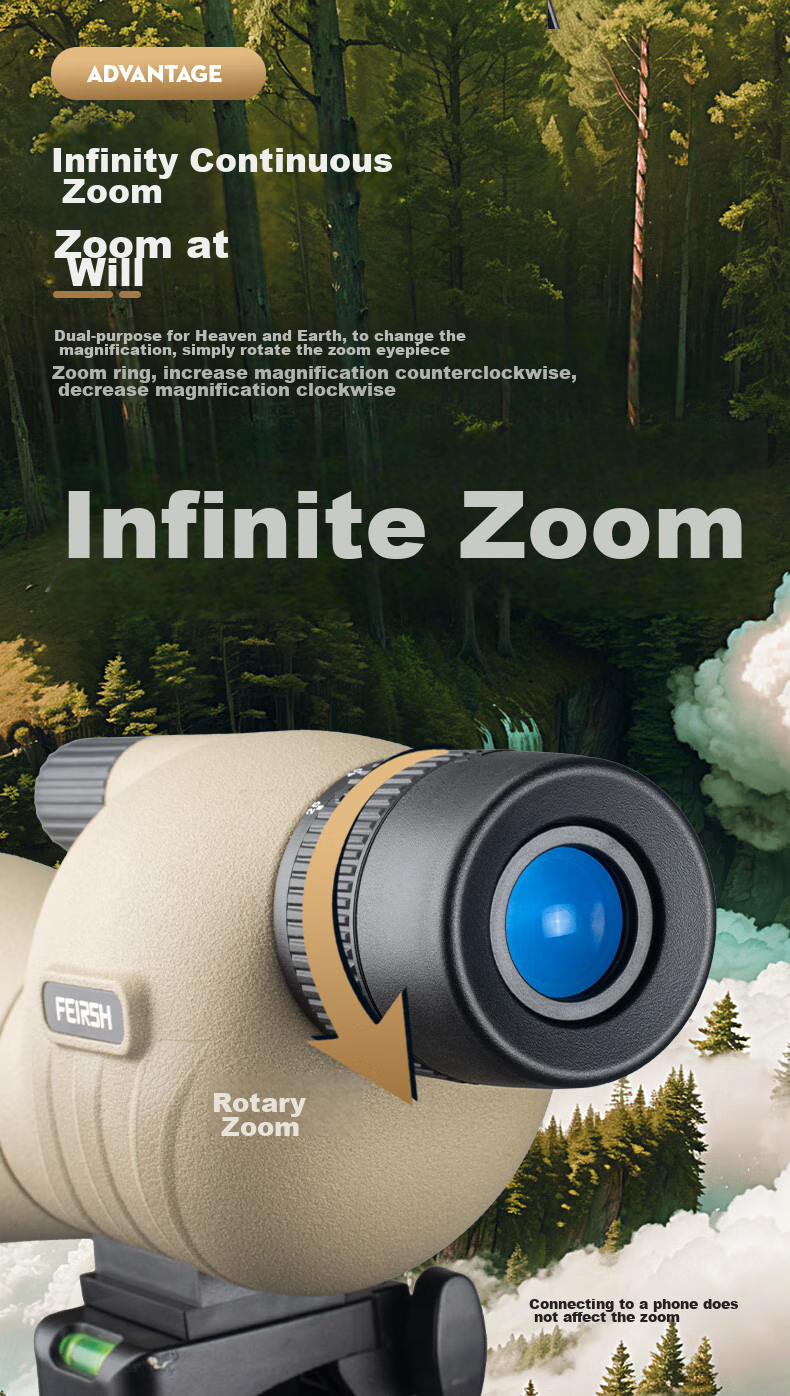 FEIRSH Monocular Telescope, High Definition, High Magnification, Large Aperture, Variable Magnification, Professional-Grade, Entry-Level, Low-Light Night Vision, Bird Watching, Moon Viewing, Target Shooting 2