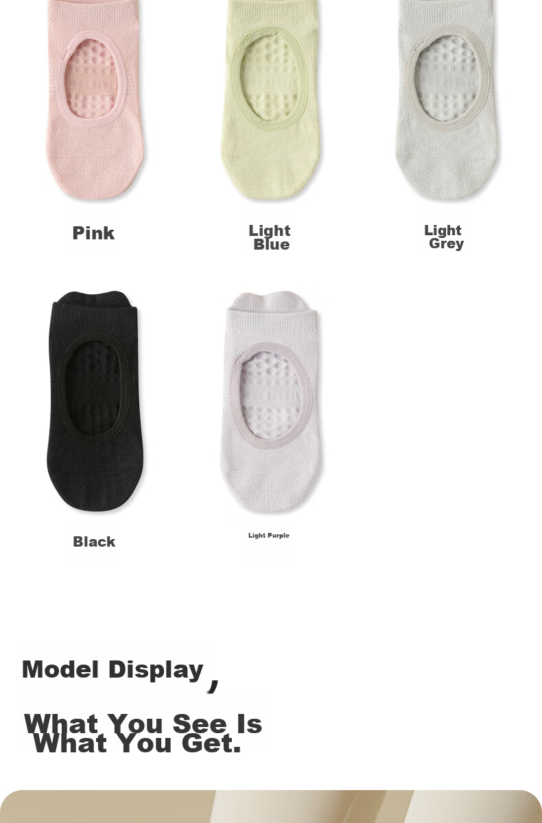 Ziyouxi Yoga Socks for Women, Professional Sports Fitness Non-Slip Socks, Pilates Mesh Breathable Seamless Anti-Pilling Boat Socks for Spring And Summer 20