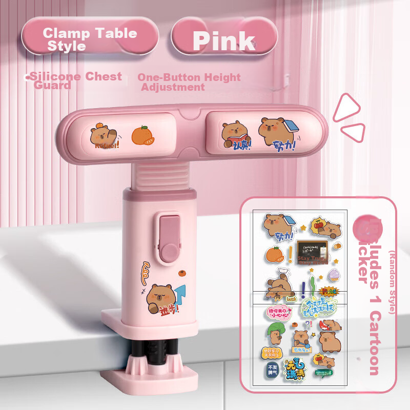 KALRENCAT Posture Corrector for Students Writing, Children's Posture Correction Desk Organizer, Writing Support Stand, Desktop Writing Frame, Gift Package for Boys And Girls on National Day And Mid-Autumn Festival, Clip-On Desk Style in Pink 15
