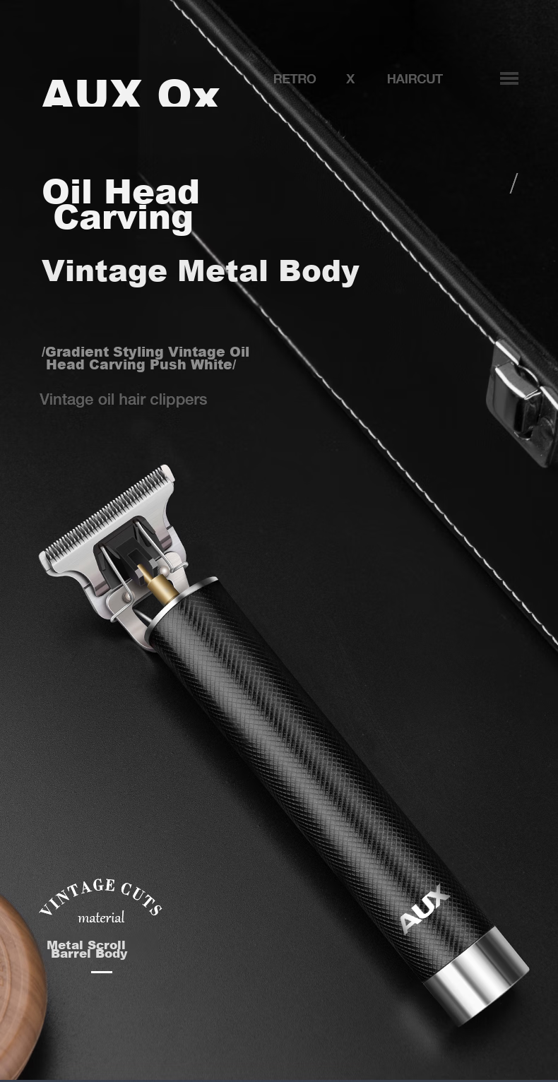 AUX Hair Clipper, Shaving And Styling Tool, for Adults And Children, Electric Trimmer, Head Shaver, Edge Trimmer, Bangs Trimmer, Self-Haircut Device, Gradient Design, Specialized for Men's Barbershops 6