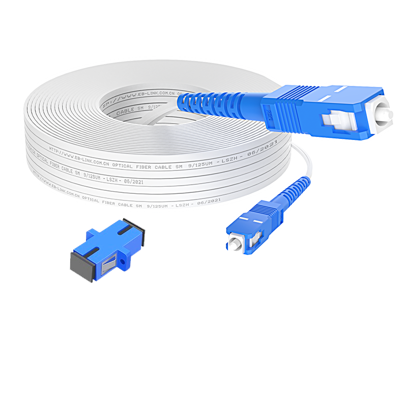 EB-LINK Engineering Telecom-Grade Fiber Optic Extension Cable, Pre-Buried Fiber to Home Line, 15 Meters SC-SC Single-Mode Single-Core Large Square Head White Pigtail, Suitable for Entry-Level Installation of China Telecom, Unicom, And Mobile Networks