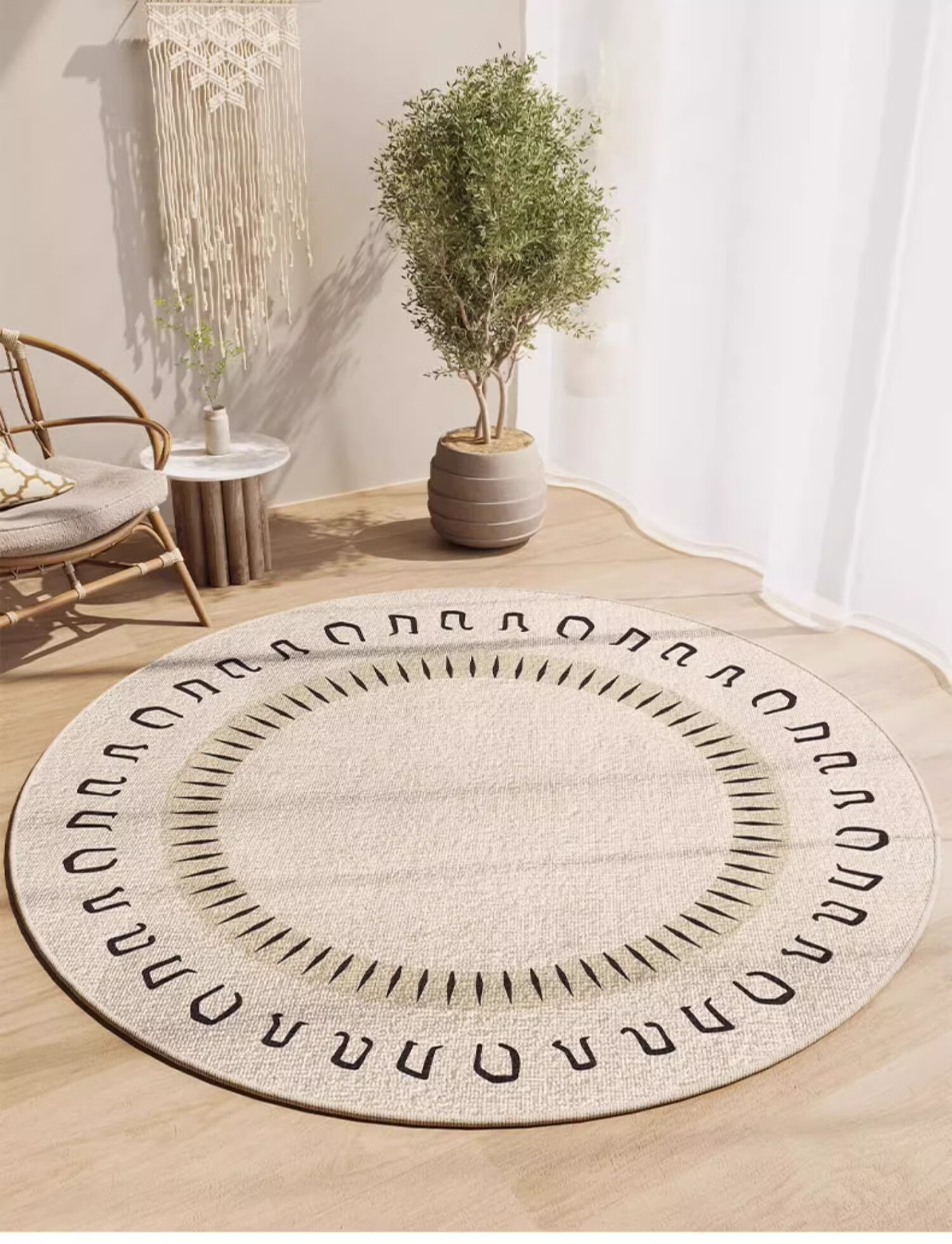 Yinshang Swivel Chair Round Small Carpet Office Study Computer Chair Wheelchair Floor Mat Bedroom Rocking Chair Dressing Table Foot Pad 7