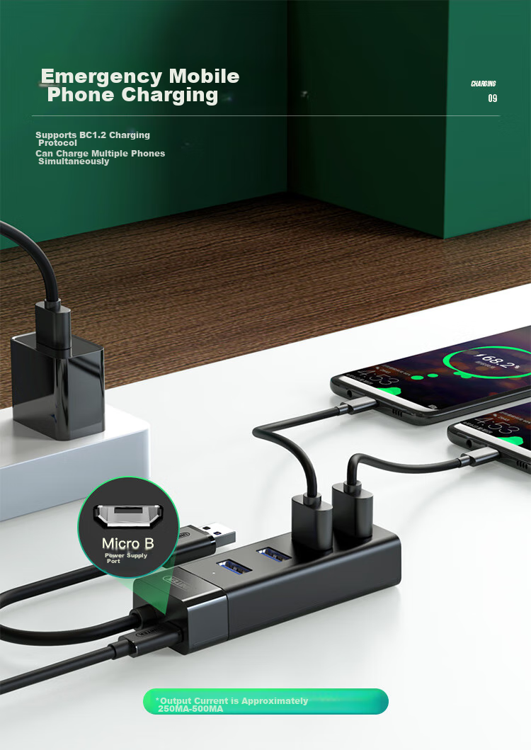 UNITEK USB3.0 Hub Expansion Dock High-Speed HUB Splitter for Laptops And Desktop Computers, USB Expansion Converter with Keyboard, Mouse And USB Drive Ports Y-3098ABK 15