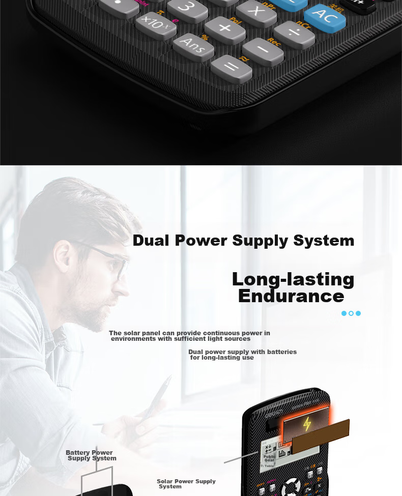 Deli Dual Power Scientific Function Calculator High School/College Tutorial Graduate Exam Olympiad Physics Competition Accounting Exam Black D999CN Pro 12
