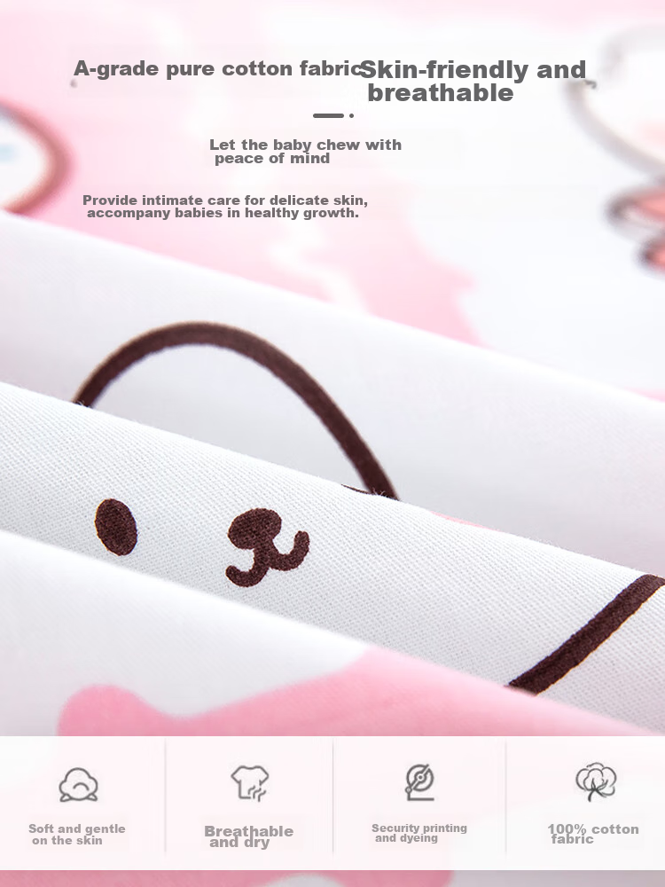 9I9 Children's Cotton Bed Sheet, Baby Bed Sheet, Newborn Bedding, Kindergarten School Supplies, All Seasons, Class A, A159 Pink 5