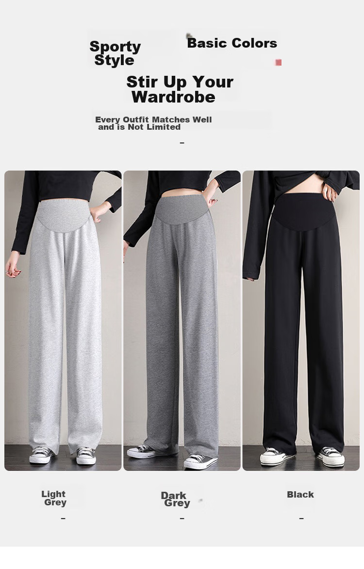 JOYNCLEON Maternity Pants, Summer Women's Wide-Leg Casual Trousers, Leggings, Thin Style, Plus Size, Black L, Jyk152328 6