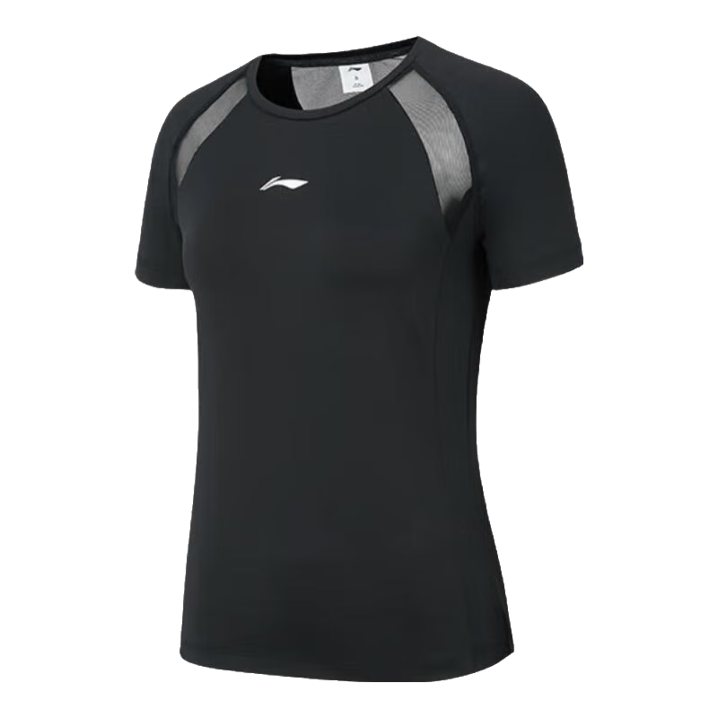 Li-Ning Yoga Wear for Women, Mesh Back Short-Sleeve Top, Sports Running Fitness Clothing, Fashionable And Slim-Fit