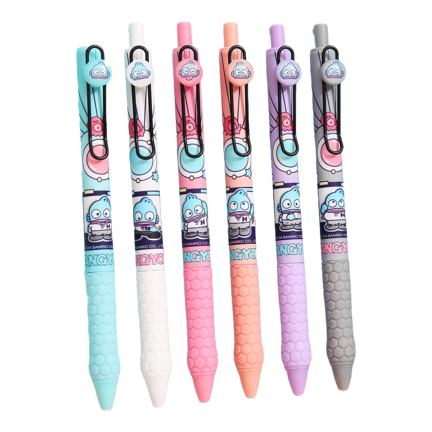 GuangBo Retractable Gel Pen, Sanrio Gel Pen ST Quick-Drying Exam Pen, High-Quality Clown Fish Design for Middle School Students, Black Ink Pen, Cute Study Supplies KT82141-6
