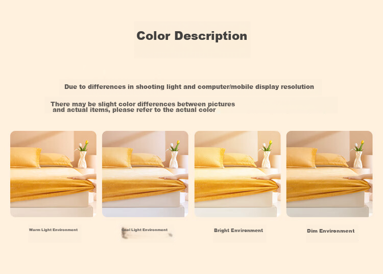 JD Original 220g Thickened Milk Velvet Fitted Sheet, Non-Static A-Class Winter Bed Cover Mattress Protector, for 1.8-Meter Bed, Warm Yellow 18