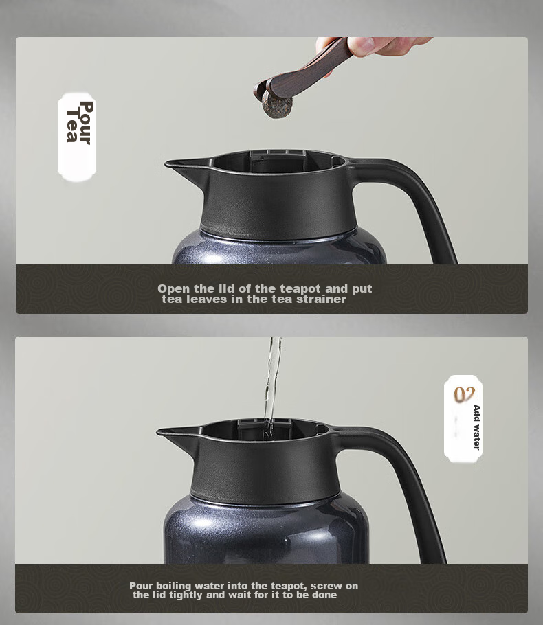 SUPOR Thermal Tea Pot, Home Use Tea Infuser, Large Capacity Water Kettle, 316L Stainless Steel Hot Water Pot, Father's Day Gift 12