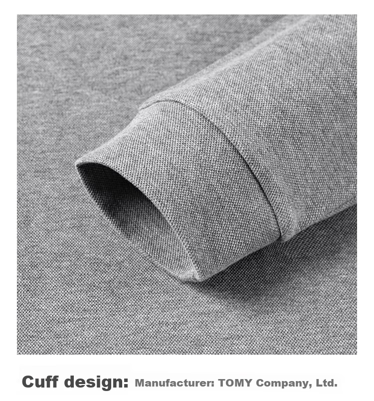 MONTAGUT Men's Long-Sleeve Polo Shirt, Autumn Season, Turn-Down Collar, Pique Long-Staple Cotton, Skin-Friendly Business Casual T-Shirt, Gray, 3XL 18