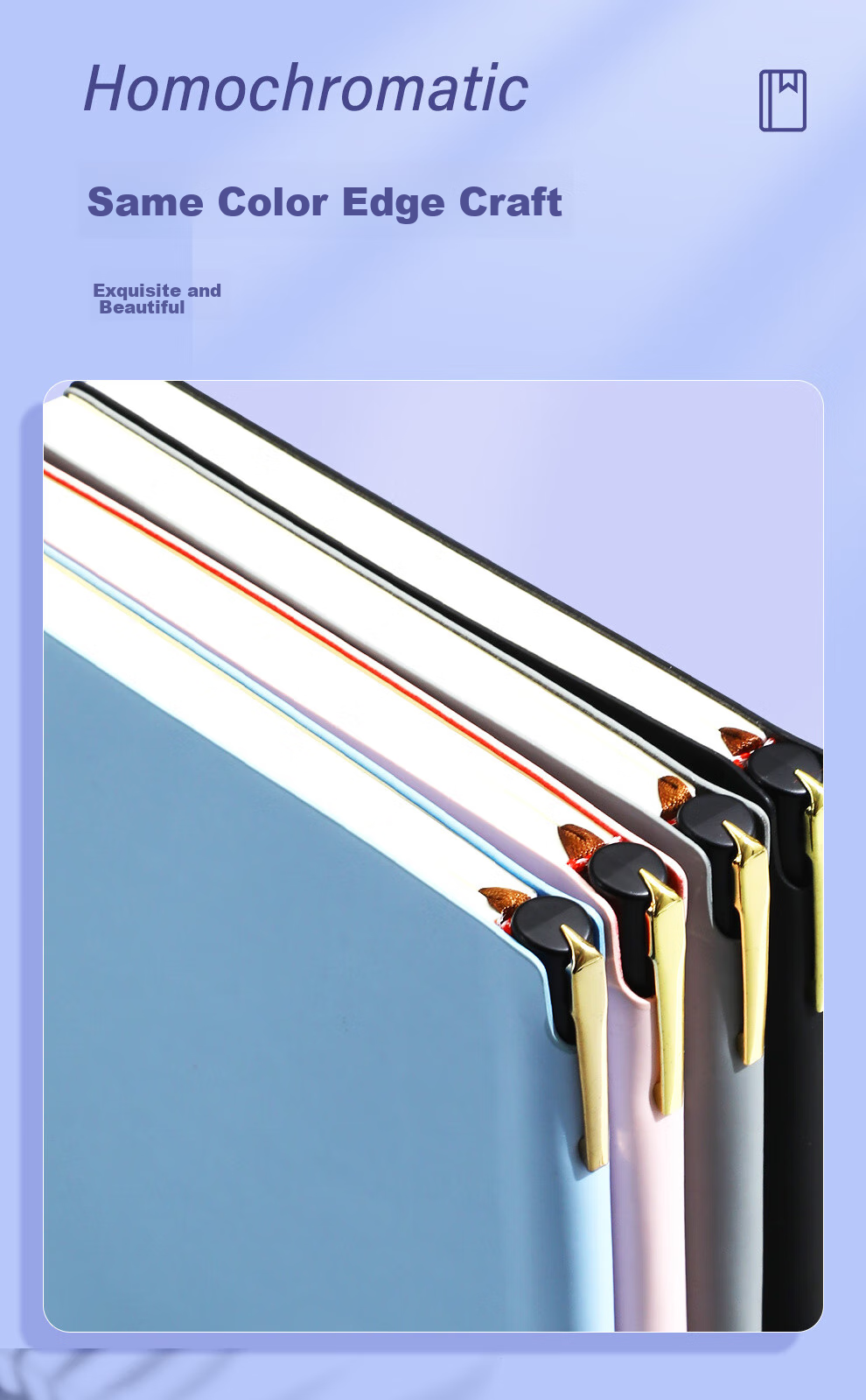 Faramon A5/96 Sheets Morandi Series Notebook with Pen Holder, Leather Cover, Soft Texture, High-Quality Diary Stationery A5-Moon Rock Gray 5