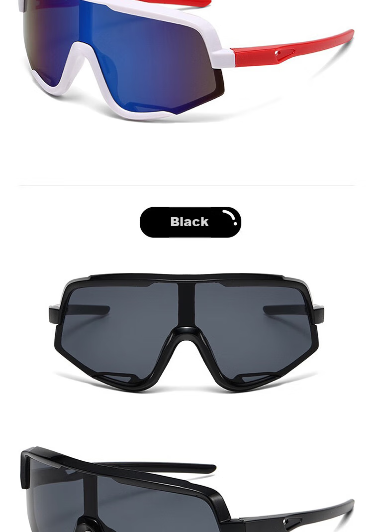 LOVECRAFT Children's Cycling Glasses with Black Frame And Night Vision Lenses, Youth Sports Outdoor Sunglasses, Protective Windproof Eyewear for Fathers 5