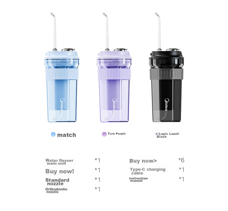 Midea Water Flosser, Portable Oral Irrigator for Adults, Home Use, Milk Tea Cup, Lavender Purple CL2, Recommended As Birthday And Holiday Gift for Couples 22