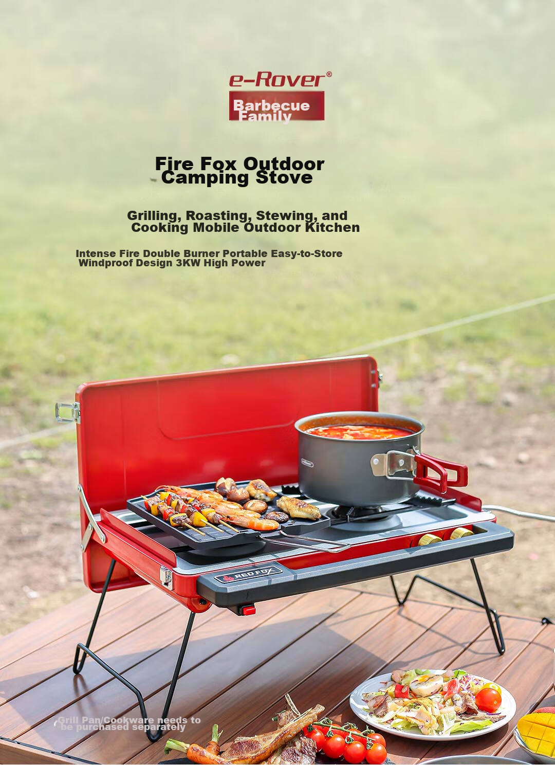 E-Rover Portable Camping Stove for Outdoor Cooking And Barbecue, Gas Stove, Butane Stove, Camping Cookware, Portable Cooking Equipment 1