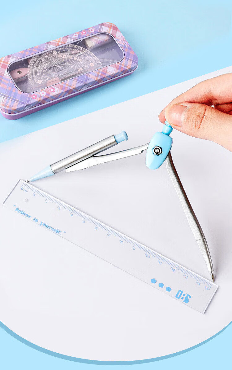 KALRENCAT Stationery Student Exam Drawing Ruler Set: 15cm Straight Ruler + 2 Triangular Rulers + Protractor, 4-Piece Set Recommended for Exams, National Day And Mid-Autumn Festival Gift Package 7