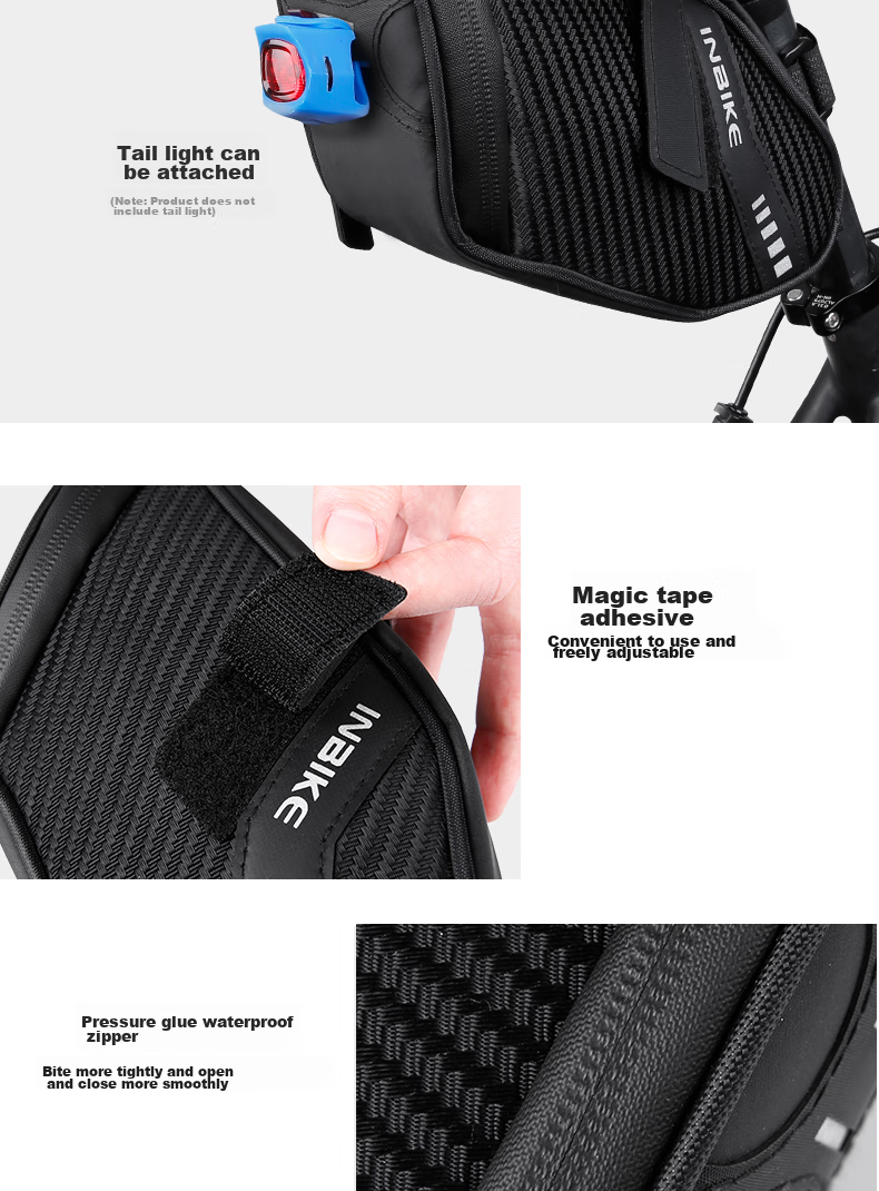 INBIKE Waterproof Bicycle Seat Cover, Tail Bag, Cushion, Mountain Bike, Road Bike, Cycling Bag, Bicycle Saddle Tail Pocket Equipment 8