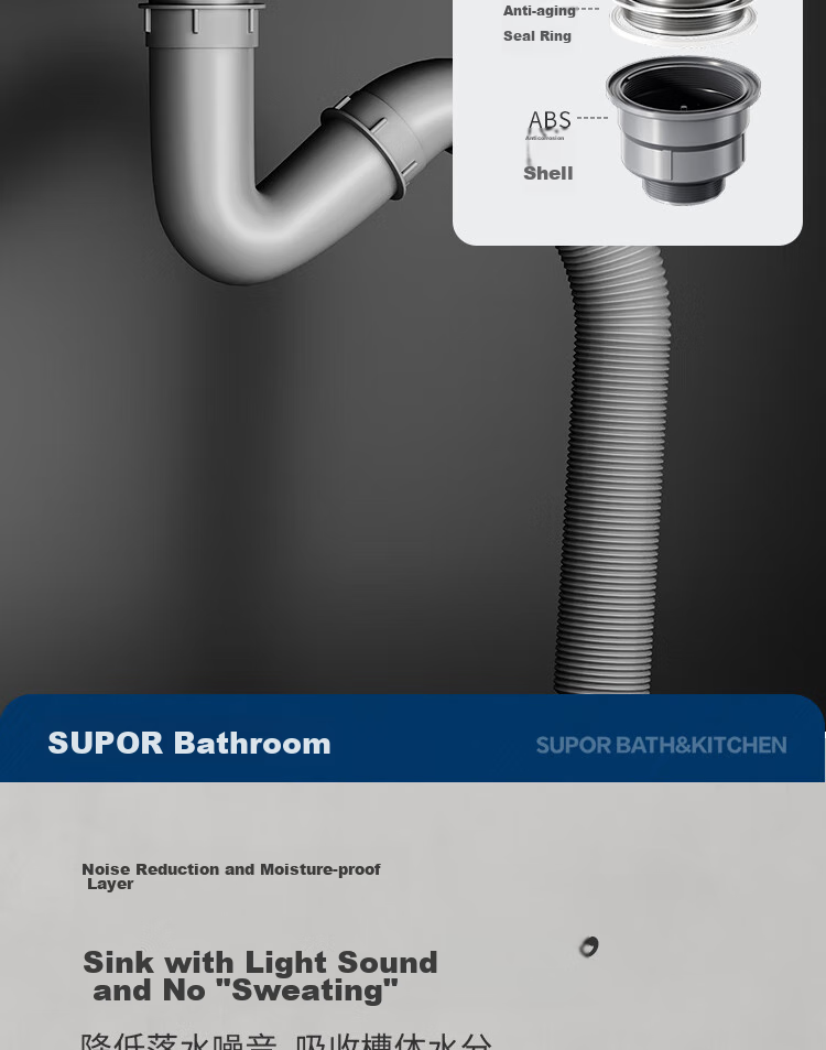 SUPOR 304 Stainless Steel Single Bar Large Single Groove Sink, Kitchen Washbasin for Washing Hands And Vegetables 21