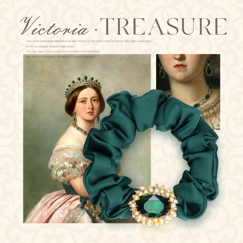 Cercoo Victoria Collection Hair Ties, Elegant Ponytail Hair Bands, Hair Accessories, Flower Crowns, Hair Elastics for Elders