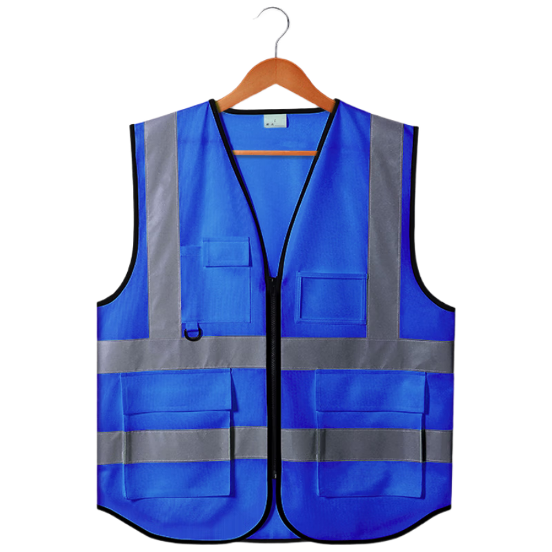 DANGJIAN Reflective Vest, Fluorescent Clothing, Wear-Resistant, Outdoor Cycling, Traffic Control, Warning, Construction Workwear, Sanitation Inspection Vest, Breathable Safety Vest, Blue