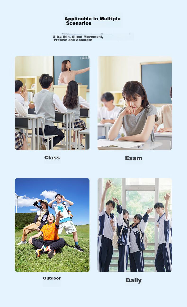 MINISO High School And Middle School Student Watch for Men, Mechanical Silent Wind Design for College Entrance Exams, Birthday Gift for Ages 6-12 14