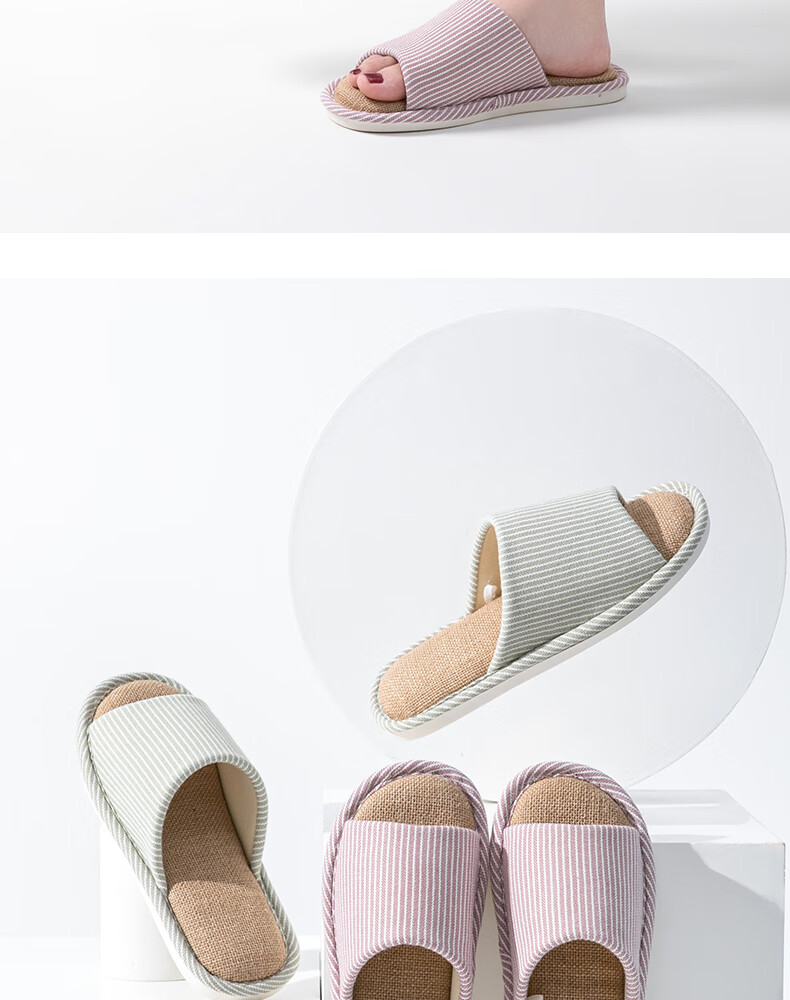 GUOLUOFEI Japanese-Style Linen Slippers for Men, Home Cotton And Linen Casual Couple Slippers for All Seasons, Khaki Color, Size 40-41 15