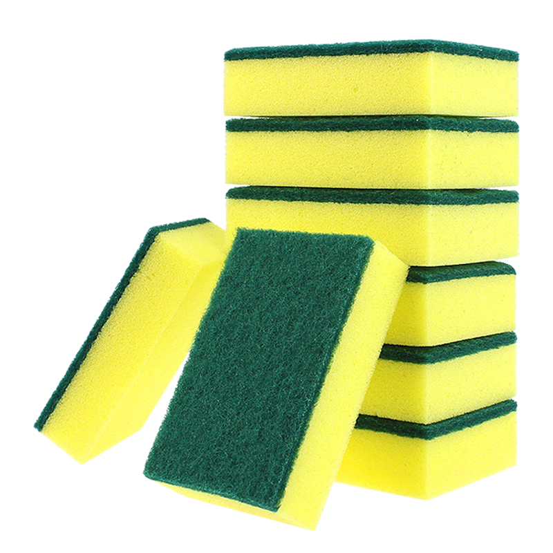 JUQI Dishwashing Sponge Scrubber, 10CM*7CM*10 Pieces, Kitchen Dish Cleaning Cloth, Dish Sponge for Removing Grease, Cleaning Tool
