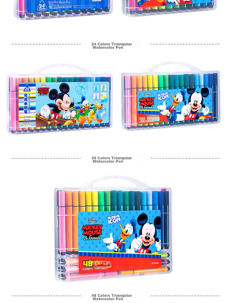 Disney 12-Color Washable Watercolor Markers, Student Coloring Pens, Children's Hexagonal Handle Drawing Pencils, Spider-Man Drawing Pens 14