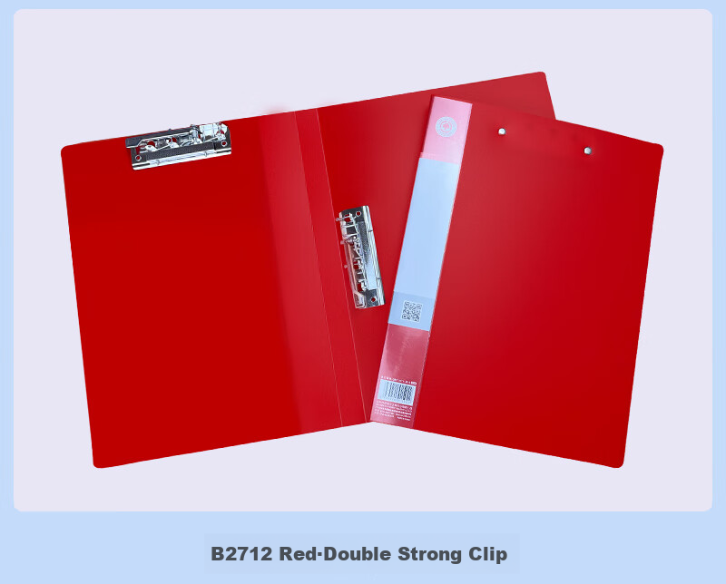 Bailiwen B2713 Red File Folder, Single Long Clamp, A4 Document Folder, File Organizer, Business Office Contract Folder, Paper Clip, Meeting Document Folder 12