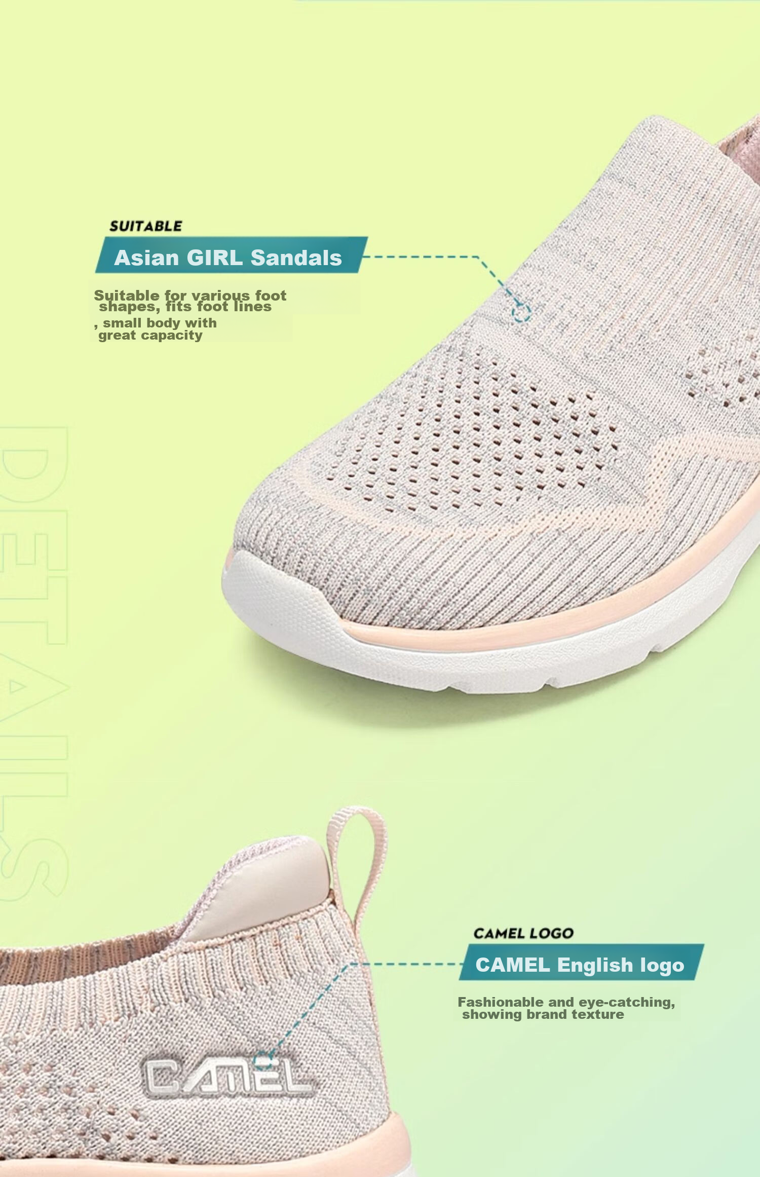 CAMEL Summer Outdoor Casual Sports Breathable Mesh Shoes for Men And Women, Lightweight Flyknit Casual Shoes F24B304077 14