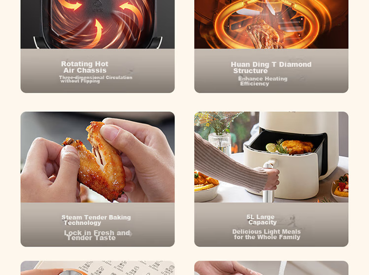 Joyoung 5L Multifunctional Smart Air Fryer Large Capacity Oil-Free Fryer KL45-VF501 4