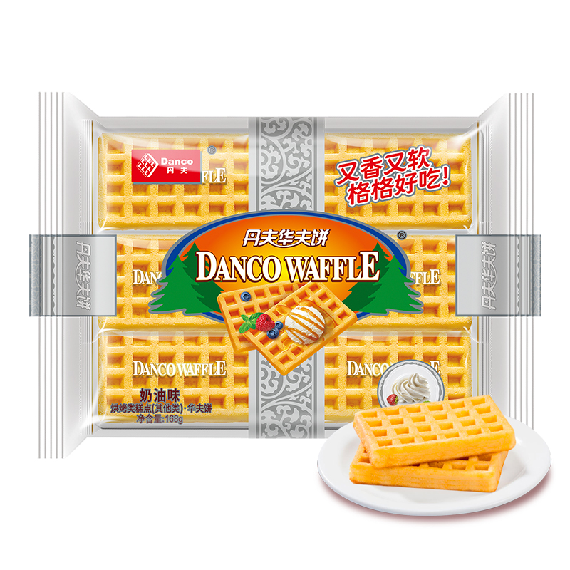 丹夫 华夫饼奶油味 网红零食手撕面包早餐食品点心饼干蛋糕 168g /袋