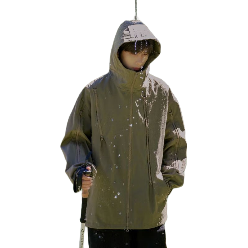 MMOPTOP Black Knight Jacket for Men, Spring And Autumn Style, Outdoor Windproof And Waterproof Mountaineering Jacket, Army Green XL
