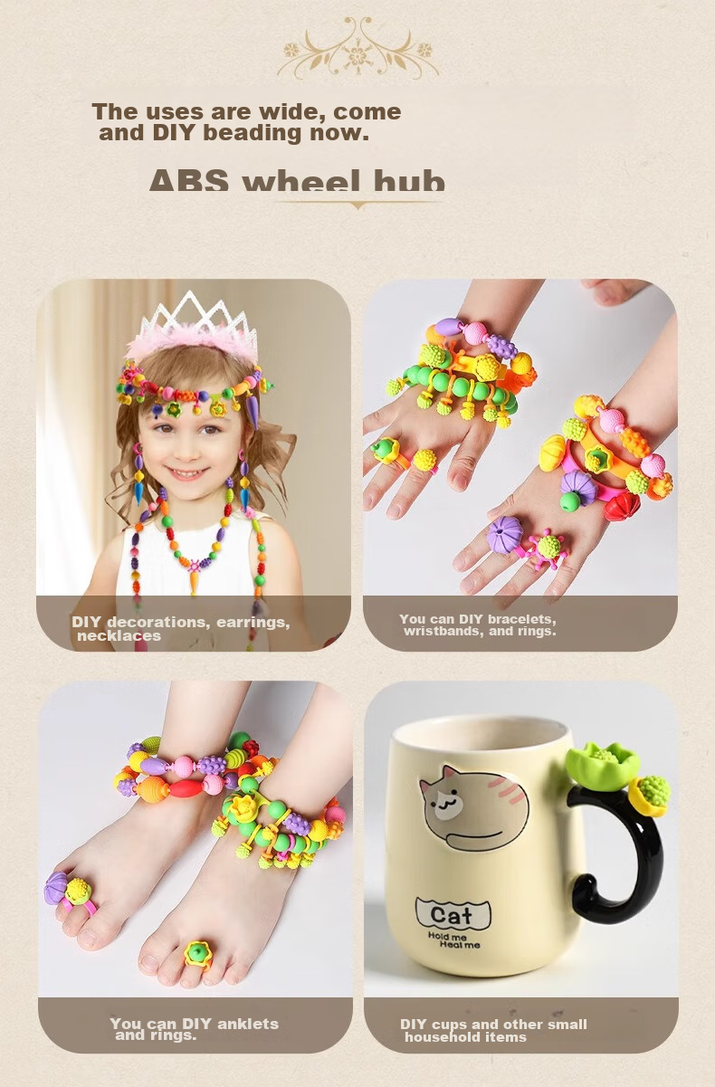 Guo'er Children's Pretend Play Toys, Girls' Versatile Pop Art Beading Craft, Realistic DIY Bracelet And Necklace, Birthday Gift 17