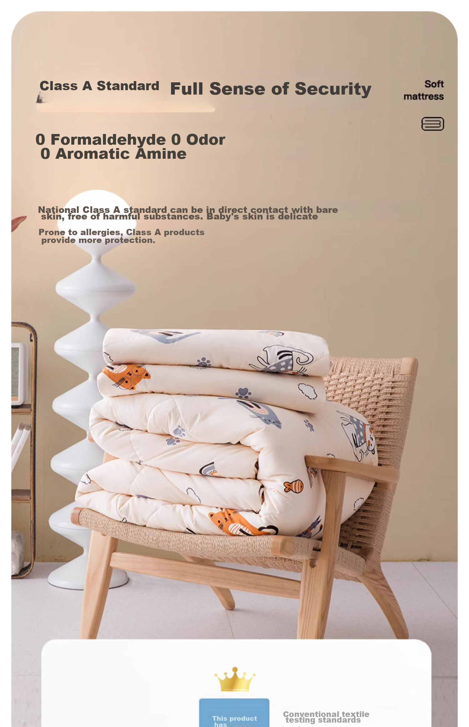 M·JBABY Class A Children's Antibacterial 30% Soybean Fiber All-Season Comforter, Spring And Autumn Cat Kingdom, Filled with 1000g, 200X230 7