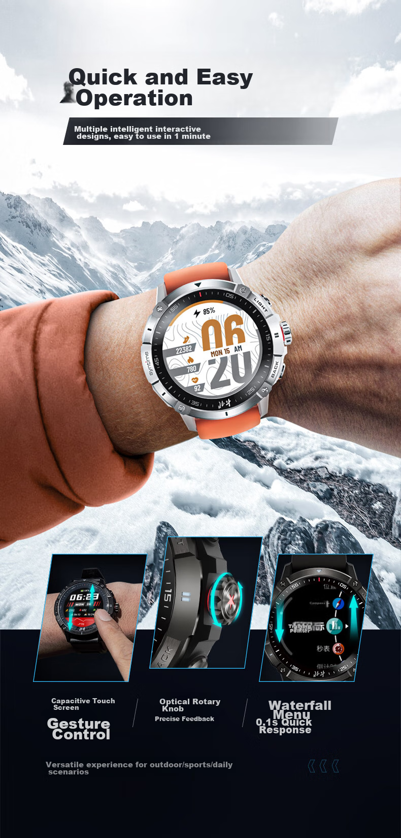 Beidou Watch Syntime5 Aviator Outdoor Sports Multi-Function Smart Satellite Positioning ECG Blood Oxygen Payment Gift 2
