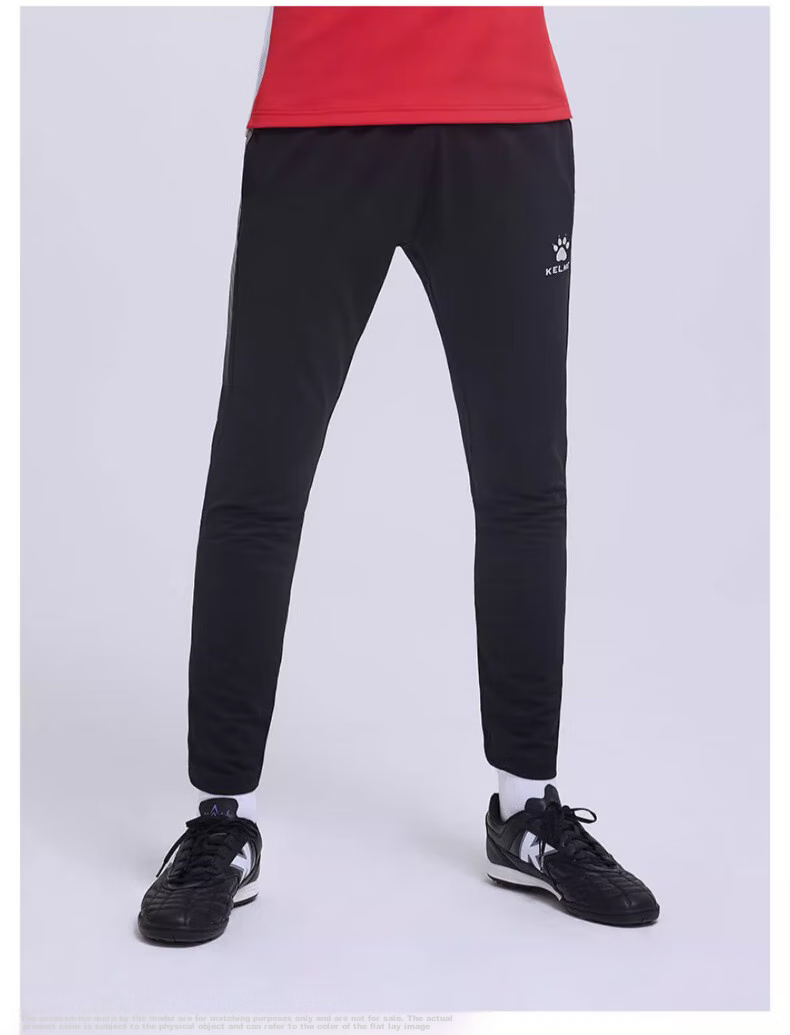 KELME Men's Soccer Tapered Pants, Slim-Fit Knitted Elastic Training Trousers, Breathable Running Sports Pants, Black, XL 13