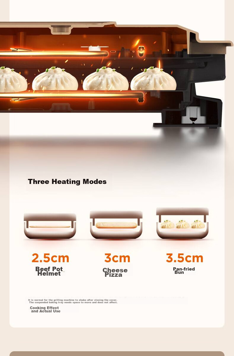 Joyoung ZMD Safe Series Electric Griddle 25mm Deep Grill 1500W High Power 30cm Large Baking Pan Double-Sided Heating Multifunctional Grill JK30-GK658 12