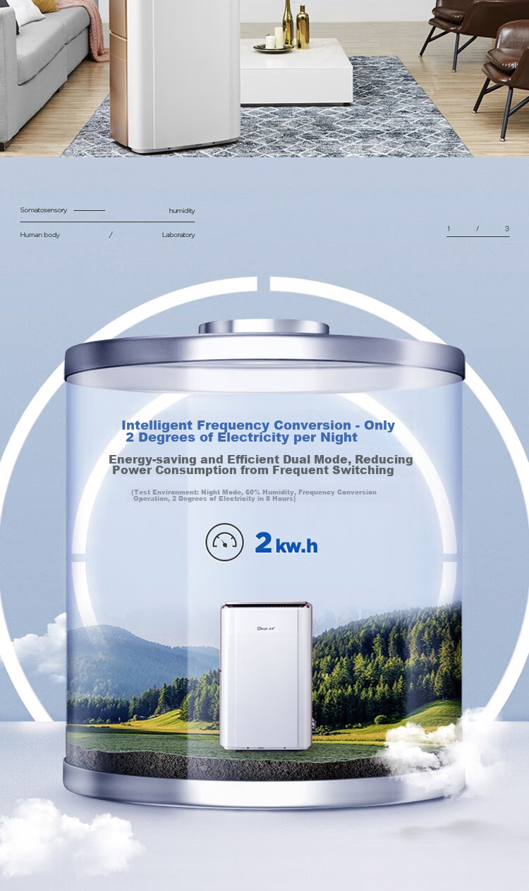 Deye Dehumidifier 60L/Day Home Basement Villa Clothes Drying Inverter Air Purifier Formaldehyde Removal V60Max 5