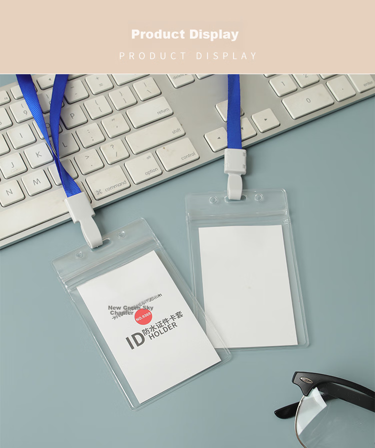 TANGO Office Work Badge Holder Card Holder ID Badge Lanyard Employee Badge COVID-19 QR Code Elderly PVC Vertical Card Holder + Lanyard, 24-Piece Set 5