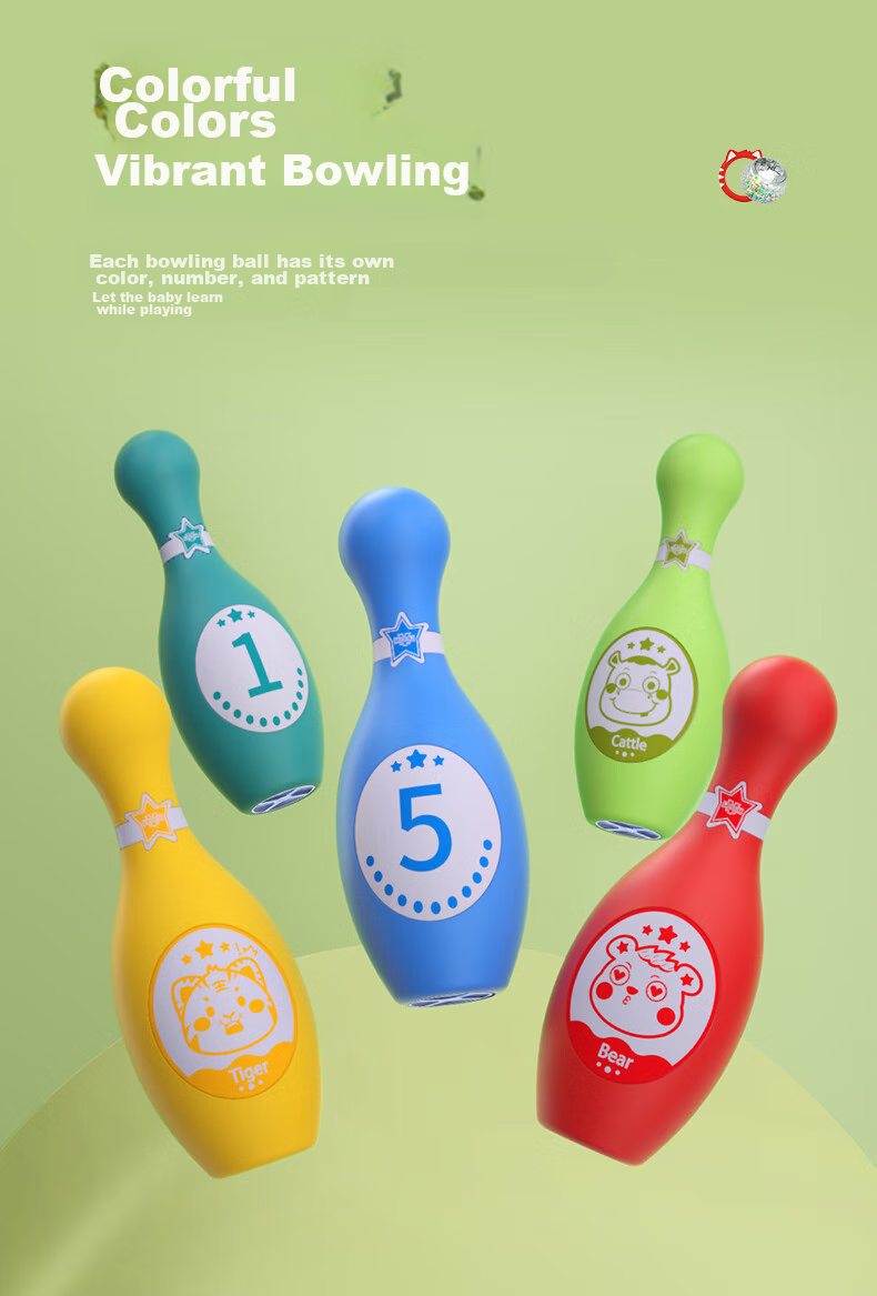 Hongdeng Children's Cartoon Bowling Set Large Size Indoor Sports Early Education Toy for Boys Girls Toddlers Birthday Gift 6