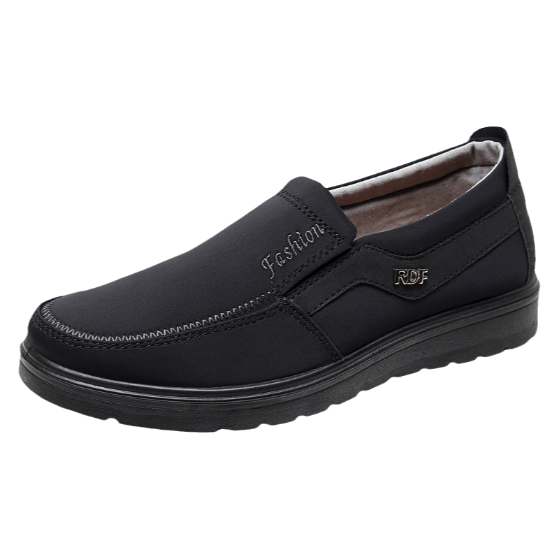 Ankang Old Beijing Cloth Shoes, Men's Single Shoes, Breathable Waterproof Surface Dad Shoes, Middle-Aged And Elderly Soft-Soled AK33623, Black, Size 39