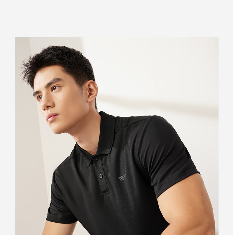 361° Men's Short-Sleeve T-Shirt, Summer Quick-Dry Polo Shirt, Running Fitness Sportswear, Half Sleeve, 652524102D-8 19