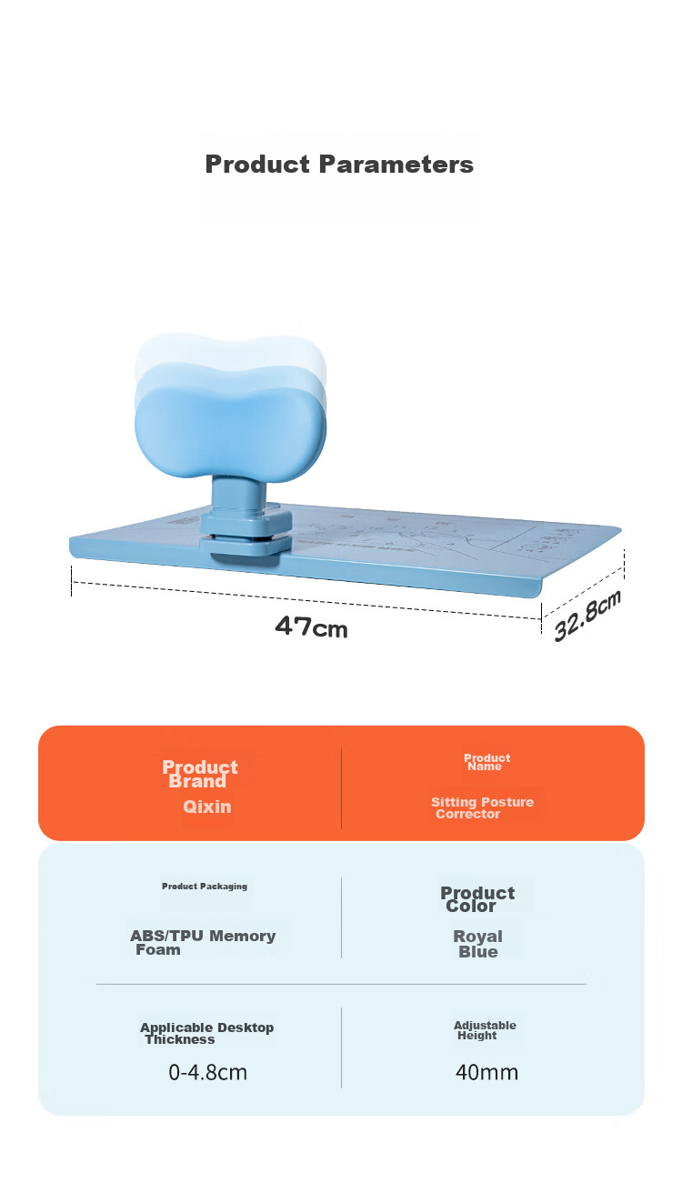 COMIX Children's Posture Corrector Desk Stand, Student Learning Posture Corrector to Prevent Hunching, Posture Correction Device for Writing, Anti-Curved Spine Children's Gift XS-61 Blue 10