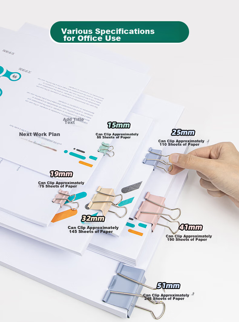 TIANSE 3c Digital All-Net Low Price, 40 Pieces of 19mm Morandi Long Tail Clips And Binder Clips, Colorful Long Tail Clips And Document Clips, Small Phoenix Tail Clips, Office Supplies, TS-12119 5