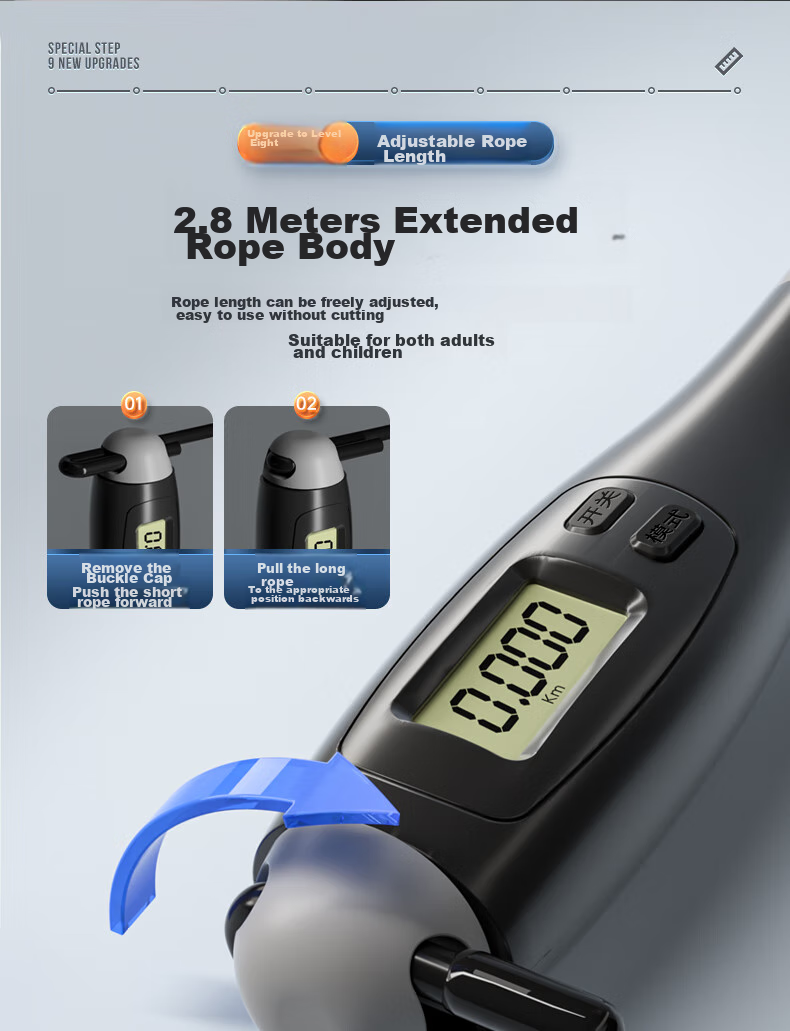 Li-Ning Jump Rope, Cordless Adult Counting Wireless Weighted Fat-Burning Steel Wire Rope for Primary And Secondary School Students, Children's Middle School Entrance Exam Specialized Fat-Burning Rope 10