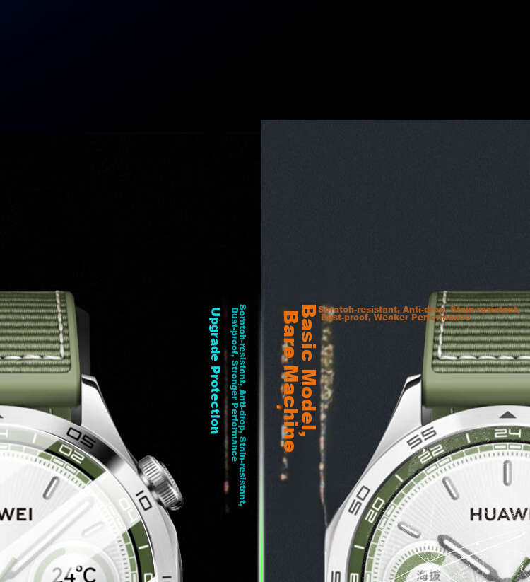 ESCASE [Three-Piece Deluxe Set] Huawei GT4/GT5 Protective Film, Watch GT5 Tempered Glass Screen Protector, Full Coverage, HD Clear, Shockproof, Fingerprint-Resistant Protective Film for 46mm Watch Face 12